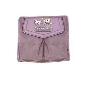 Y2K Coach Signature Canvas Bifold mini Wallet Purple Horse Carriage Logo
